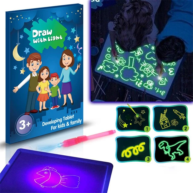 A3 A4 A5 Magic Luminous Drawing Board Draw with Light-Fun Sketchpad Board Fluorescent Pen Russian English Light Up Draw Kids Toy 1