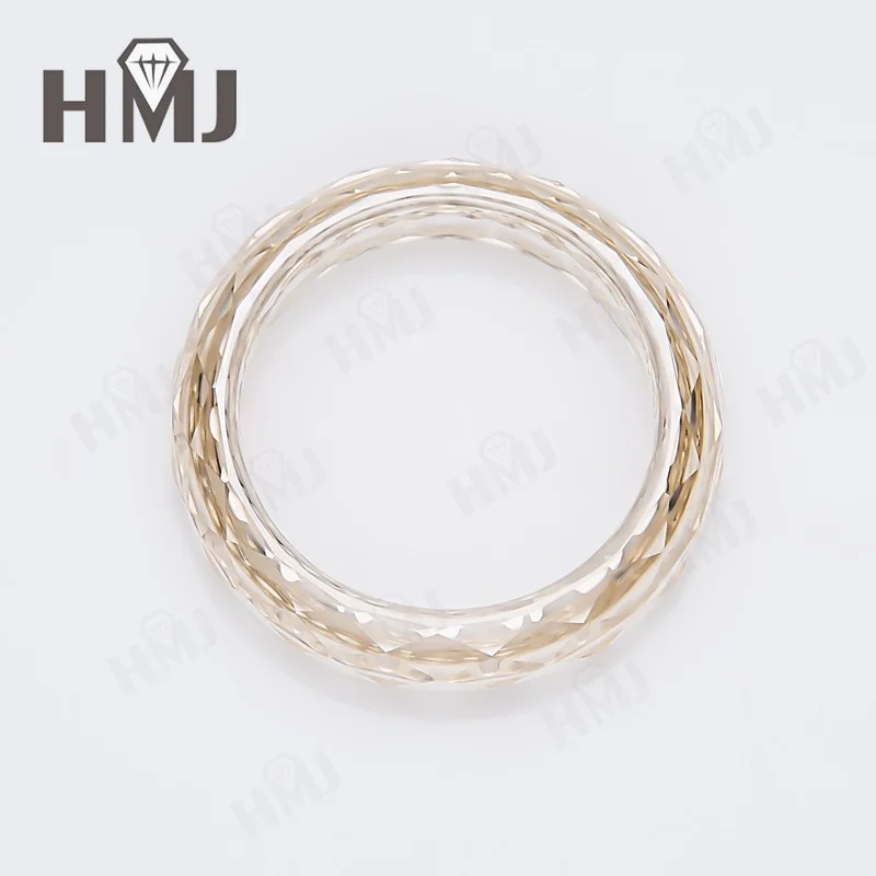 Rubin-Daumenring, voller Moissanit, grün, champagnerfarben, weiß, schwarz, schlichter Ring, Jubiläumsgeschenk mit Zertifikat, kostenlose Halskette – Detail 33