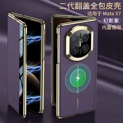 Elegant Leather Phone Case with Magnetic Flip Cover and Anti - Drop Protection for Huawei Mate X7 (PURPLE)