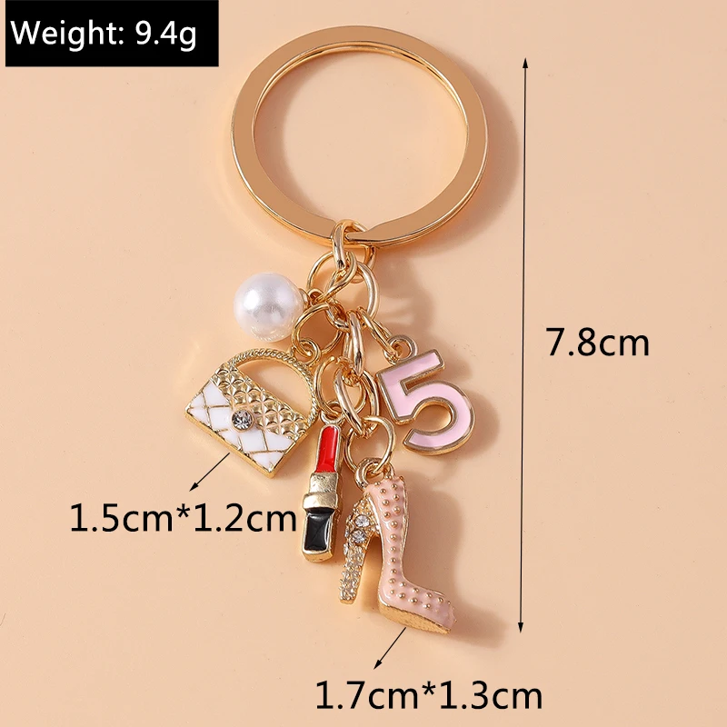 Nette Emaille Simulation Bowknot High Heels Schlüsselbund Frauen Mädchen Schlüssel Ring Handtasche Anhänger DIY Handgemachten Schmuck Geschenk – Detail 2