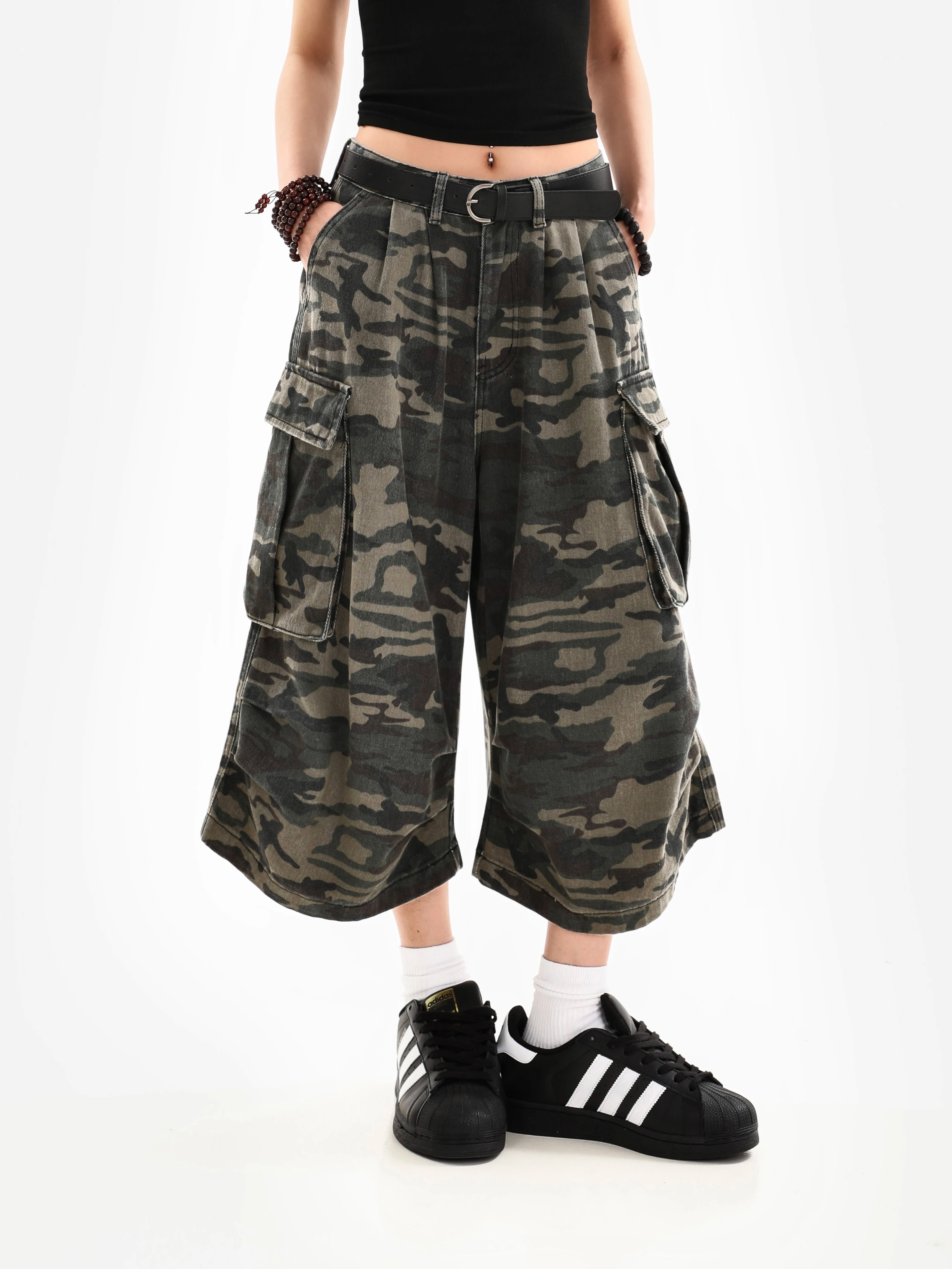 Summer Women's Camouflage Unisex Loose Capris Street Style