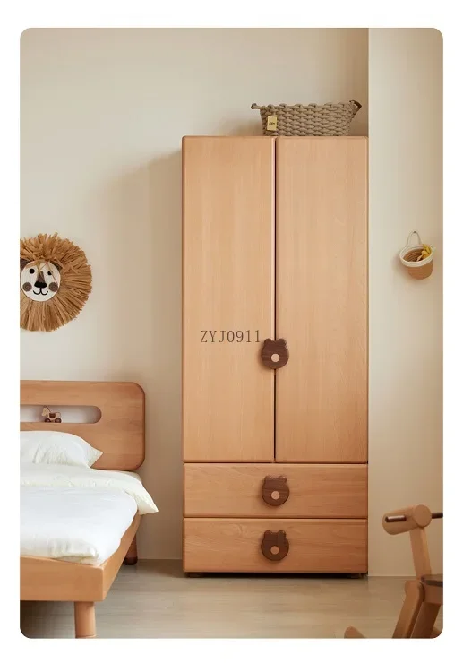 *S Customize Solid Wood Furniture Multiple combinations Kids Clothes Hanger Cabinet Child'S 2 or 3 Doors 2 Drawer Wardrobe
