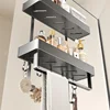No Hole Shower Room Hanging Basket Door After The Multi-layer Shelf In The Bathroom Hanger Glass Door Partition Shampoo Holder 6