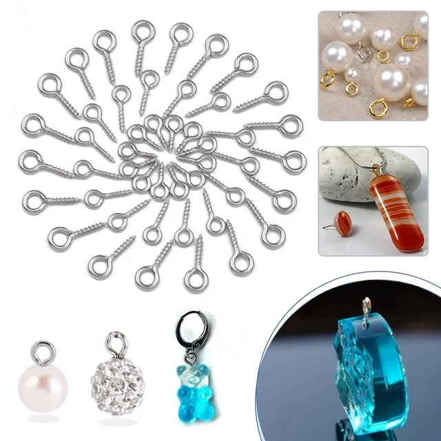 600 Pezzi Viti A Occhiello - Argento, Oro, Platino | Per Gioielli Fai-da-Te, Craft E Pendenti