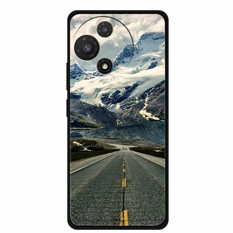 Black Soft Silicone TPU Phone Case with Cool Wolf Design - Shockproof and Protective Cover