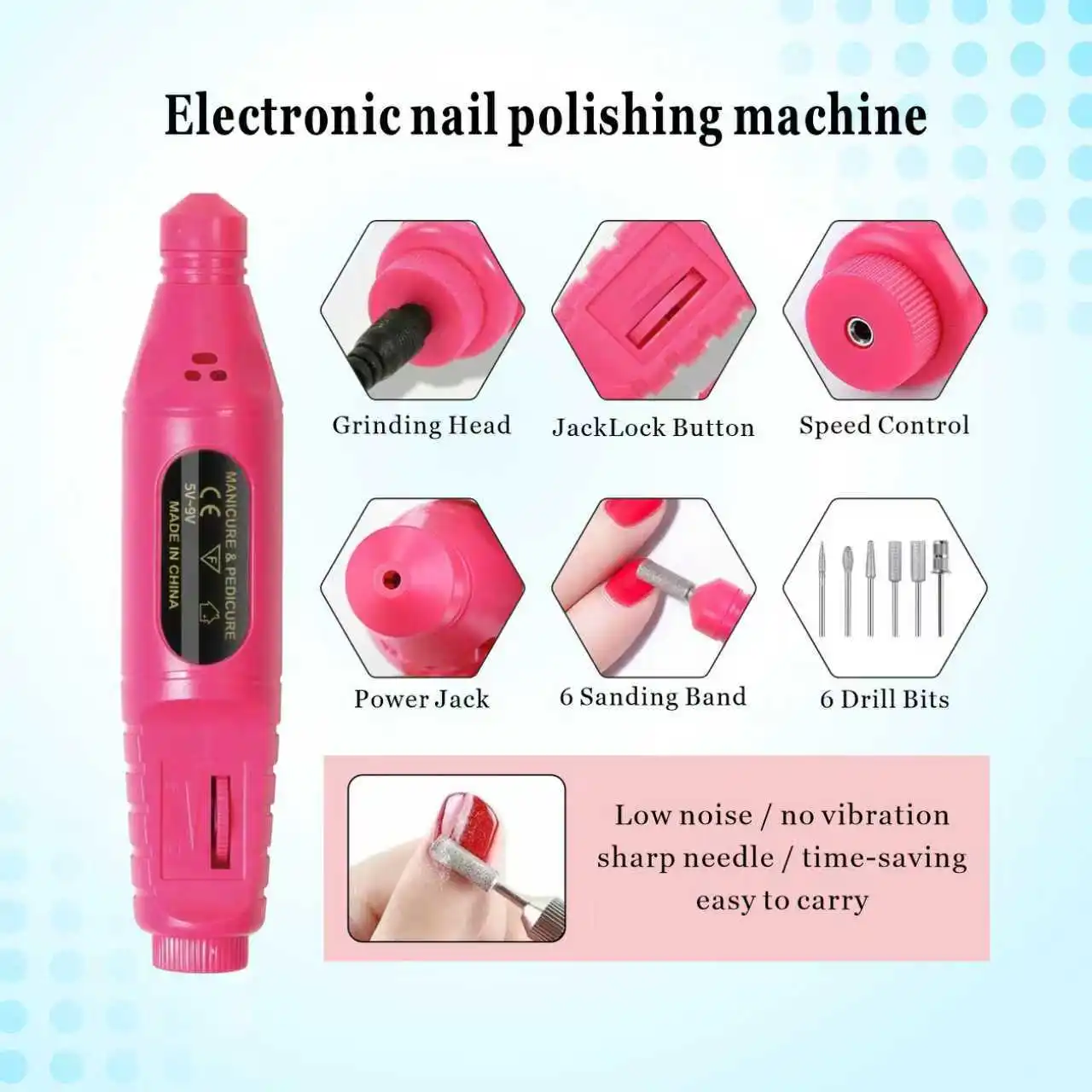 네일 램프 키트, 광택 펜, 네일 케어 액세서리 키트, 휴대용 펜형 샌딩 및 광택 블록, 네일 도구