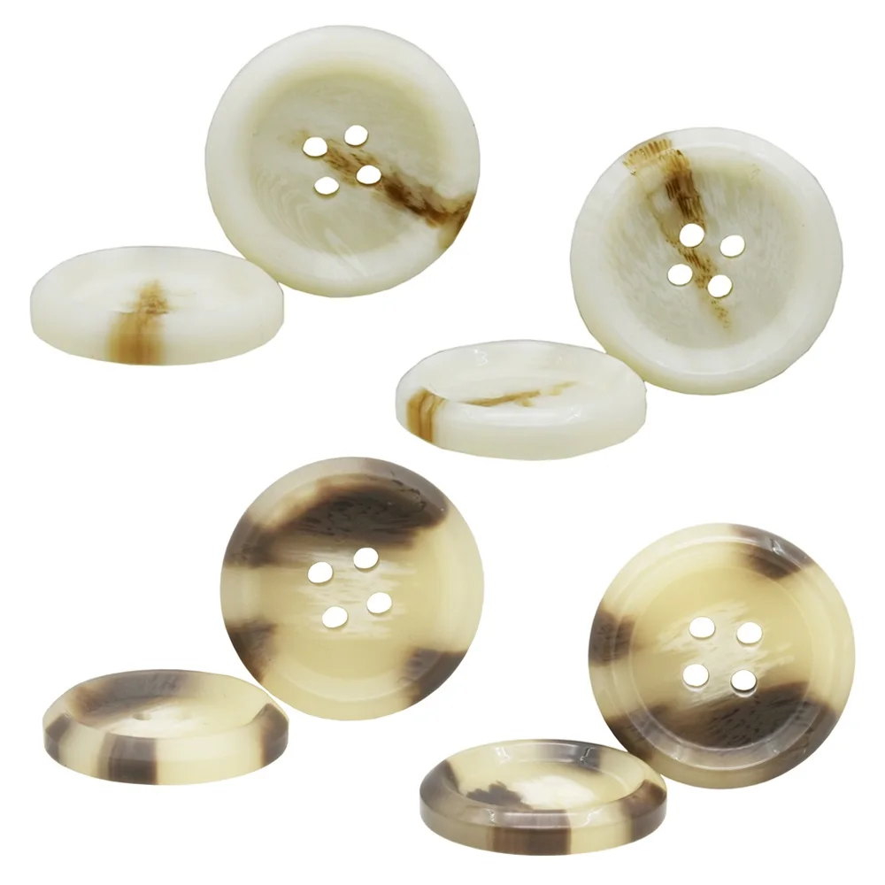 10PCS/30PCS 레진 원형 파이핑 수트 버튼 4홀 18mm-30mm 셔츠, 윈드브레이커 의류 패턴 버튼용 재봉 액세서리