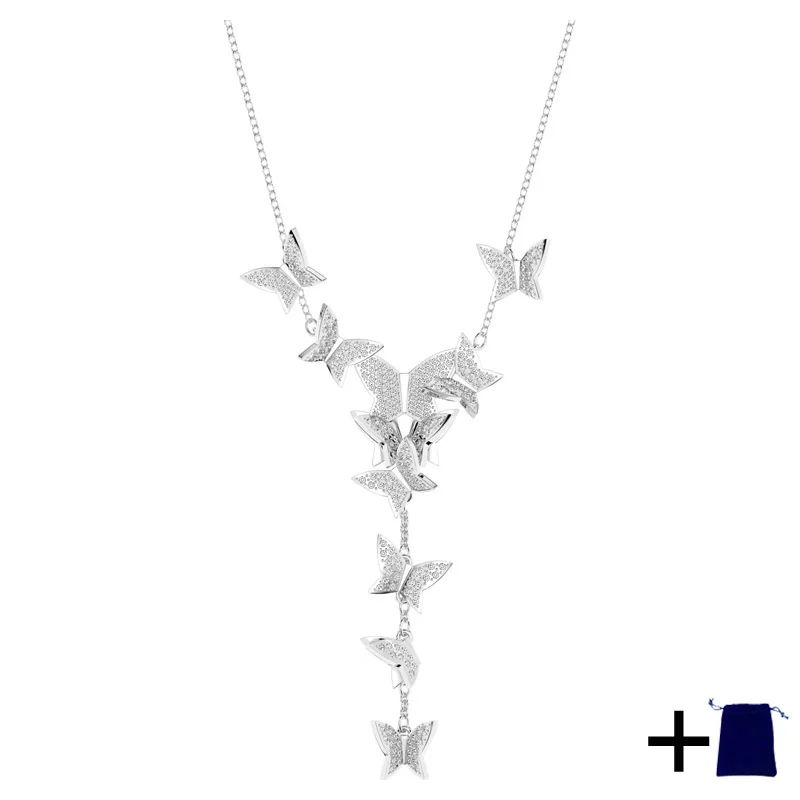 2025 New Butterfly Zircon Necklace, Earrings, Bracelet, Jewelry Set, Texture, Premium Party, Banquet, Attendance, Gift Giving 2