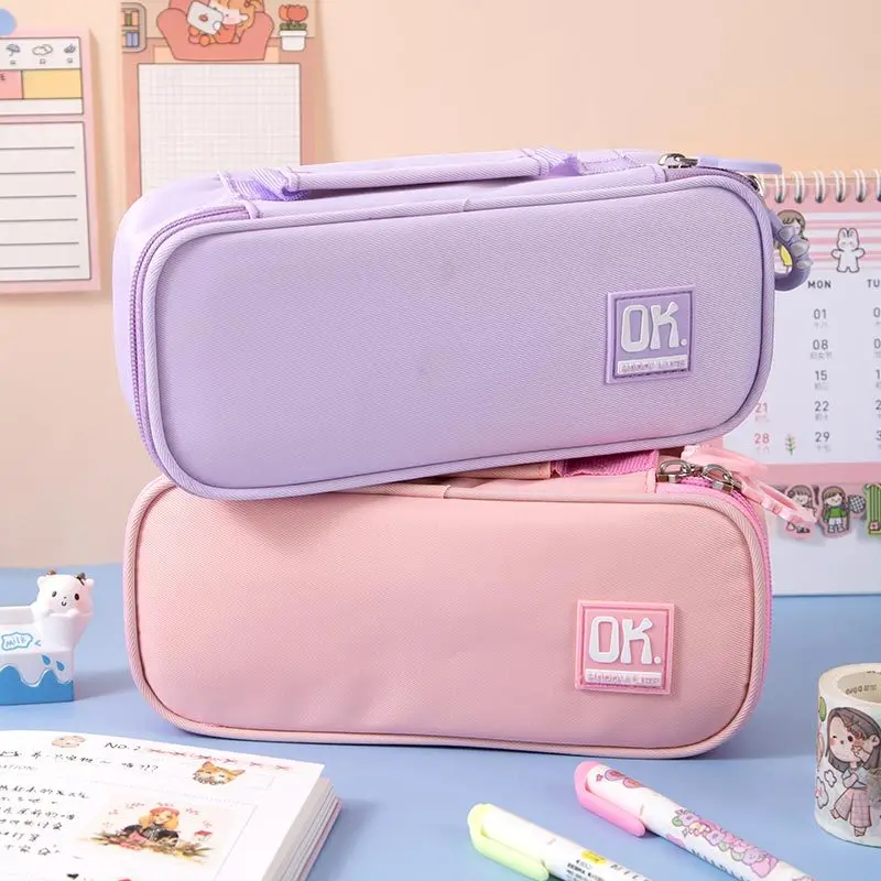 Mechanical deformation combination lock stationery box girl cute pencil  case school student pencil box Cartoon plastic pen case