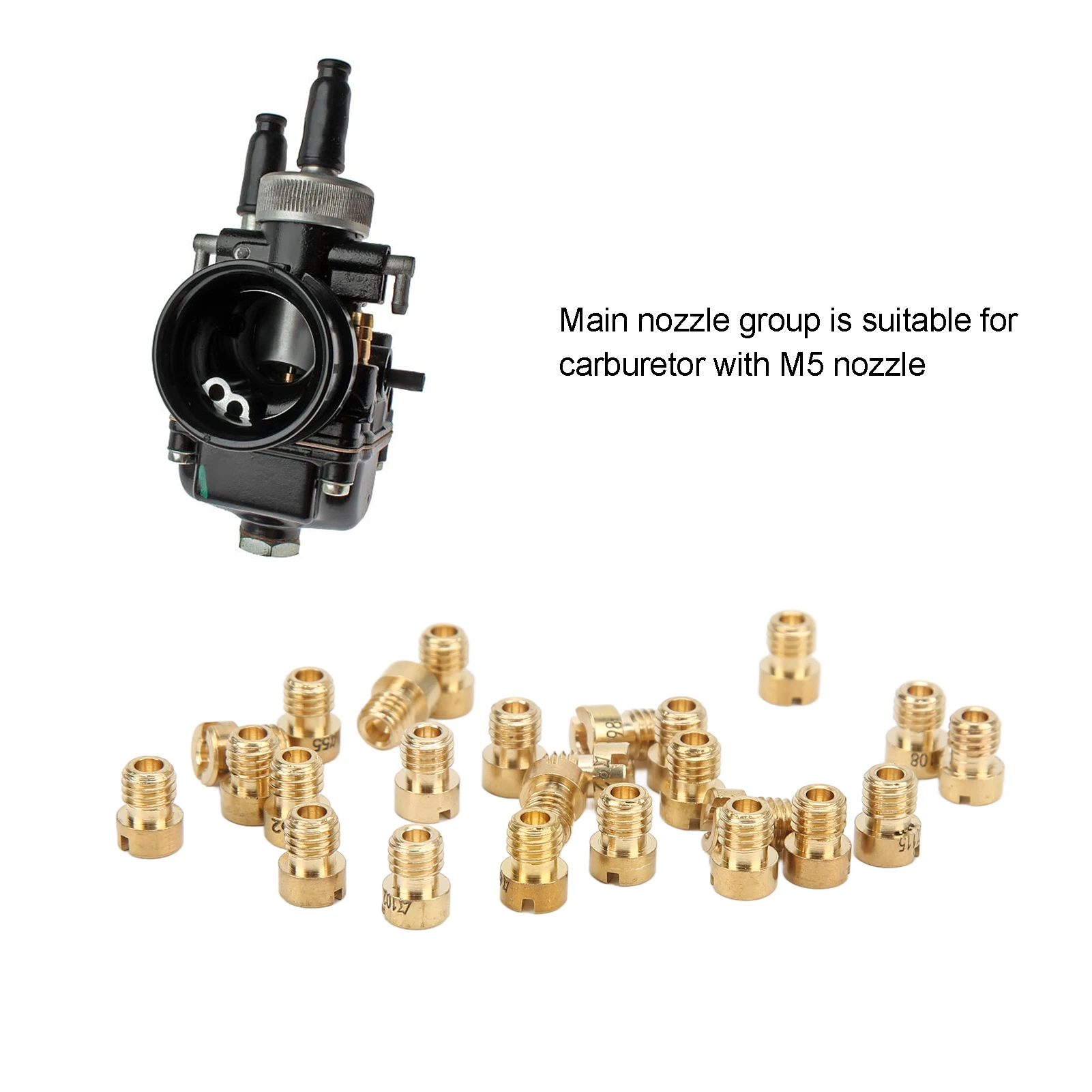 Carburetor Main Jet Set 55-115 M5 Replacement Thread 25pcs For Dellorto Carburetor PHBG Nozzle motorcycle carburetor,brush cutter carburetor,carburetor repair tool kit,carburetor repair tool,carburetor cleaner kit,carburetor cleaner
