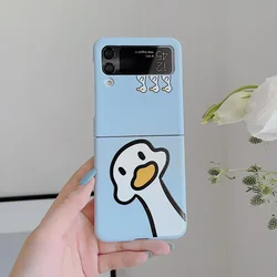 Cute Cartoon Duck Smile Pet Case - Ultra Thin Shockproof Soft Cover for ZFlip3 (Blue)