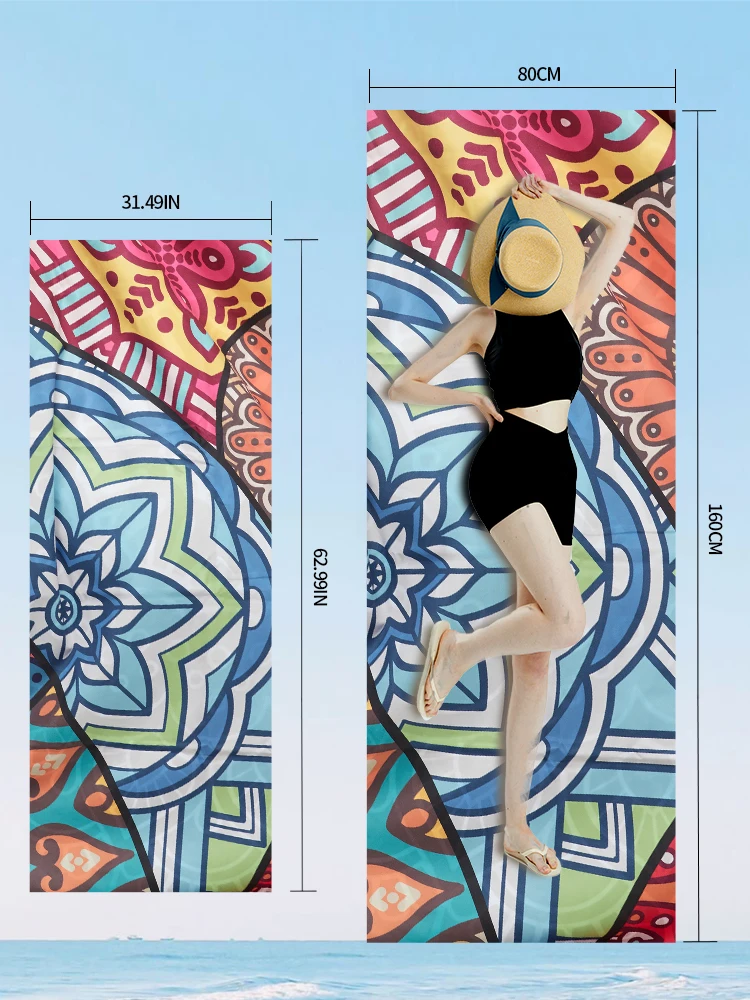 Big Microfiber Beach Towels Quick Dry Towel Sand Cloud Beach Towels Aldults Pool Towel for Travel Swim Pool Yoga（S16） 6