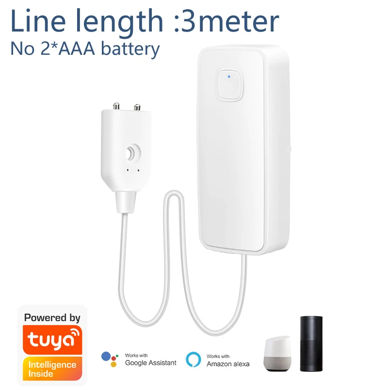 1M/3M/5M Water leakage sensor WIFI leak level Sound Alarm detector security Overflow protection Work with Tuya Smart Life App