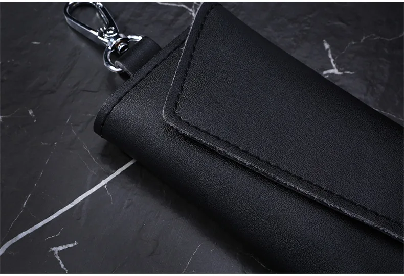 Genuine Leather Keychain Men Women Key Holder Organizer Pouch Cow Split Car Key Wallet Housekeeper Key Case Mini Card Bag A-001