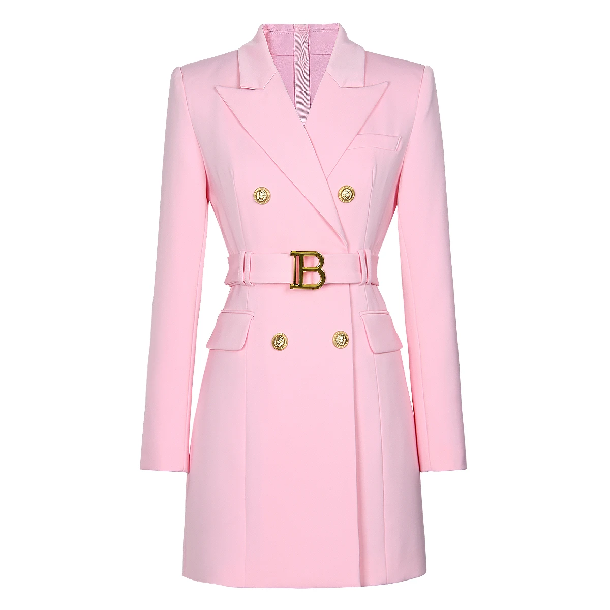Spot Spring And Autumn 2024 New Fashion Premium Solid Color Belt Long Sleeve Sl…