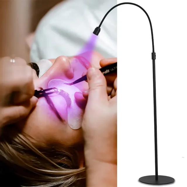 12W LED UV Floor Lamp Foot Switch Quick Cure Manicure Eyelash Grafting Fast Heat Dissipation Ultraviolet Gel Curing Beauty Light