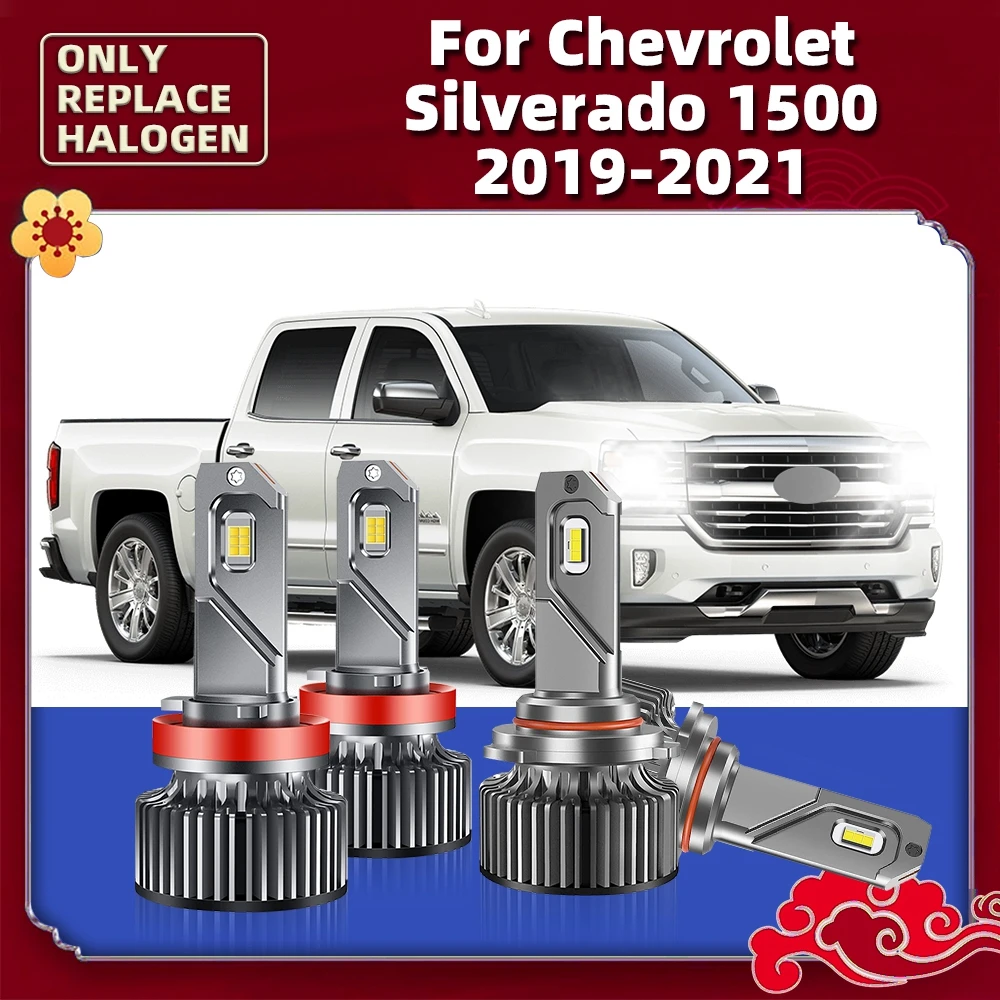 

Led Car Headlights Diode CSP Bulbs 160W Auto Headlamps 12V High Low Front Beam Luces For Chevrolet Silverado 1500 2019 2020 2021