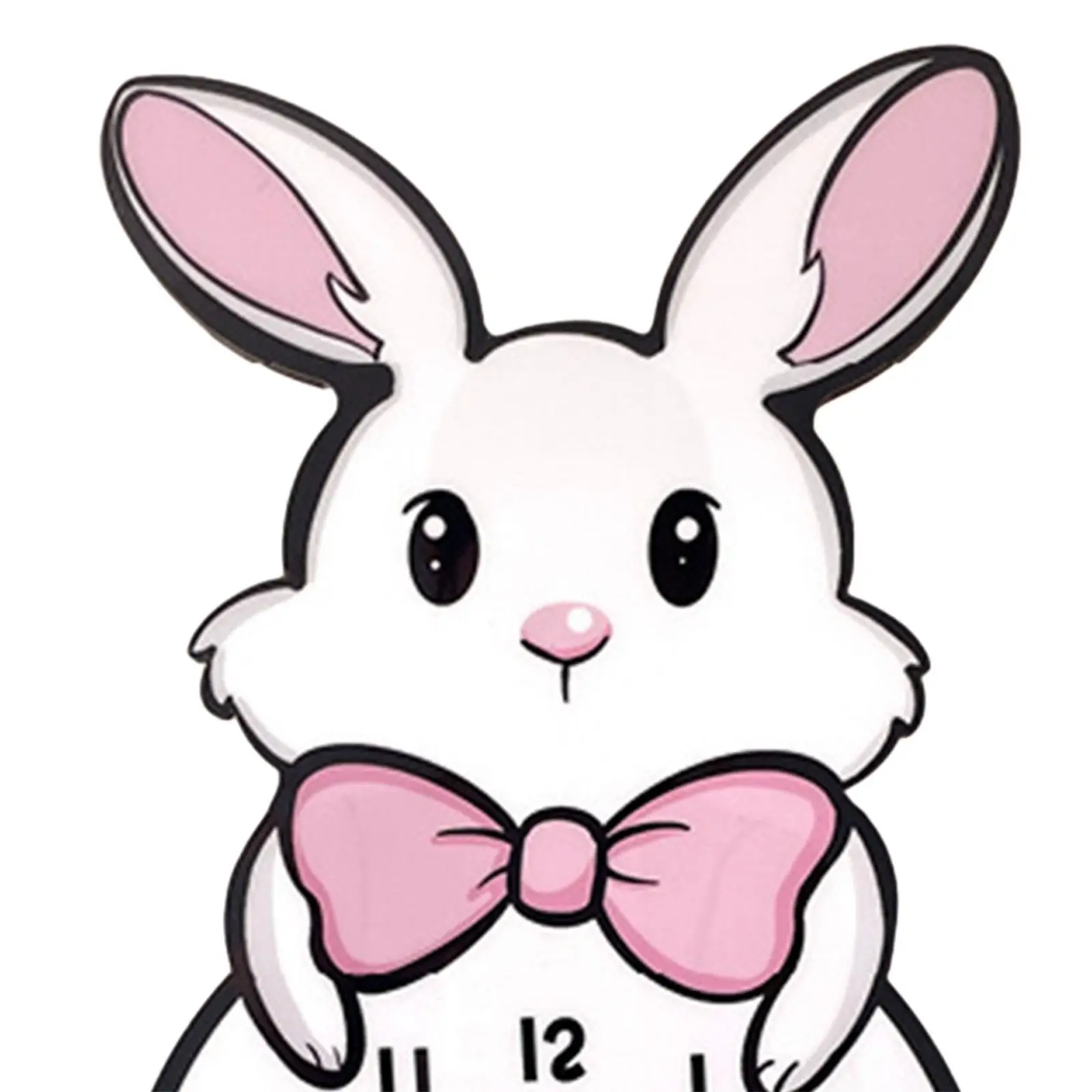 Cartoon Wall Clock Rabbit Wall Hanging Clock Decor Silent Decorative Clock for Bedroom Home Indoor Kids Room Living Room