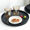 Round Wooden Tray Black Tea Cup Kettle Storage Tray Coffee Dessert Plate Cake Snack Plate Solid Wooden Dinner Plate 1