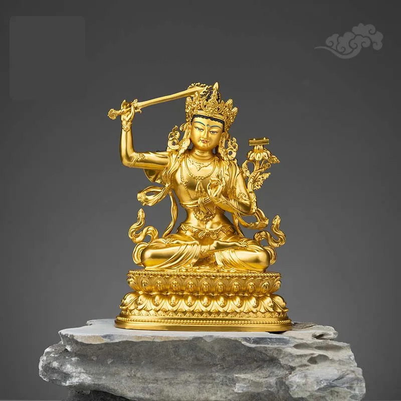 

Folk China Buddhism Bronze Gilt Ride Goose Tara Kwan-Yin Guanyin Buddha Statue 1