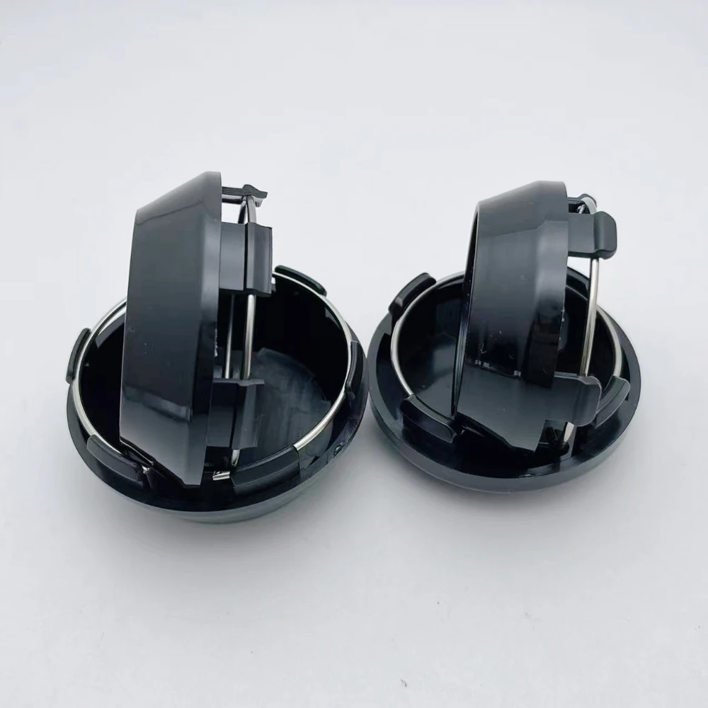 4x 60mm Black Carbon Center Caps With Advan Racing Logo Sticker For Wheels