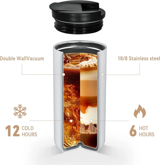 400ML Stainless Steel Coffee Cup Travel Thermal Mug Leak-Proof Thermos Bottle Tea Coffee Mug Office Business Style Thermos 3