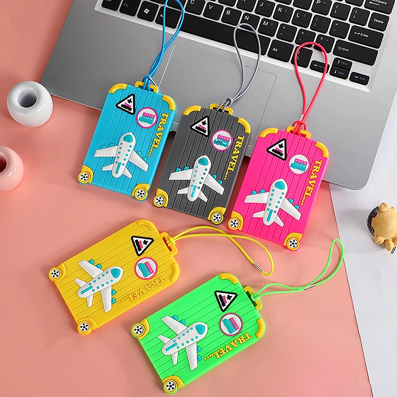 

PVC Luggage Tags Travel Accessories Creative Suitcase Tags Fashion Style Silicone Portable Travel Label ID Address Holder