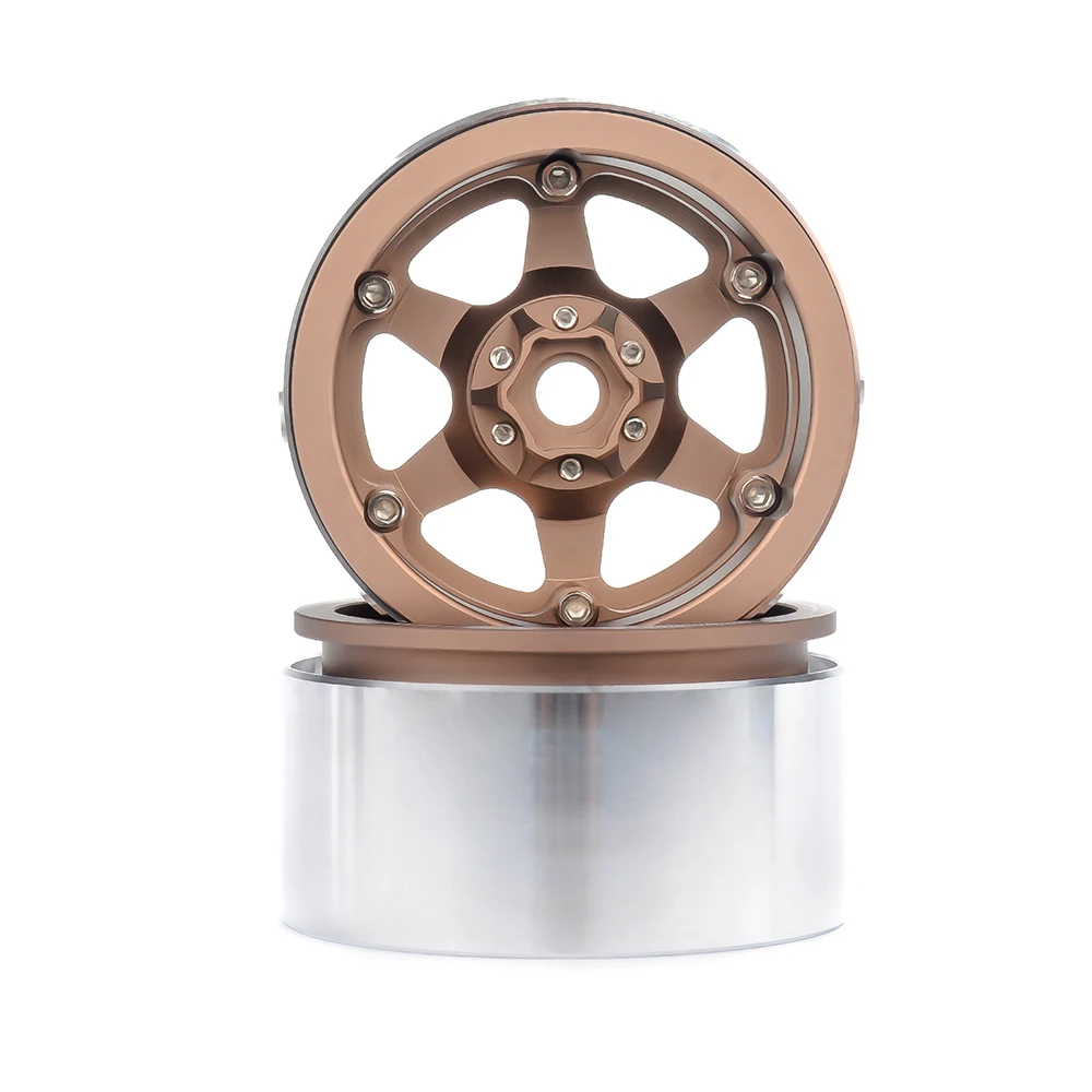 PYFORE 2,2 Zoll Kletterradnabe 4 Stück Reifen 64 x 35 mm 12 mm Sechskant-Adapter für 1/10 1/8 RC Modellauto Crawler Zubehör – Detail 3