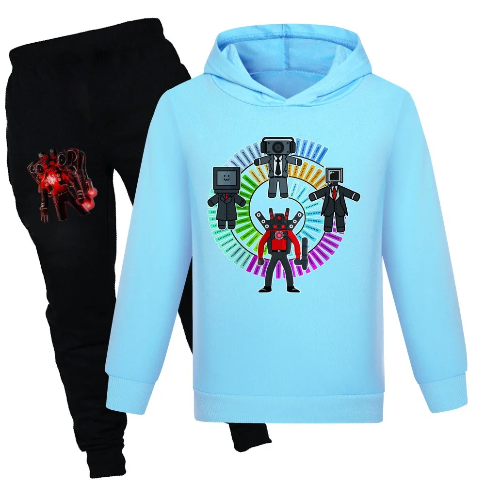 

Детский модный спортивный костюм, милые зимние толстовки с капюшоном и брюки, комплект одежды для мальчиков и девочек-подростков