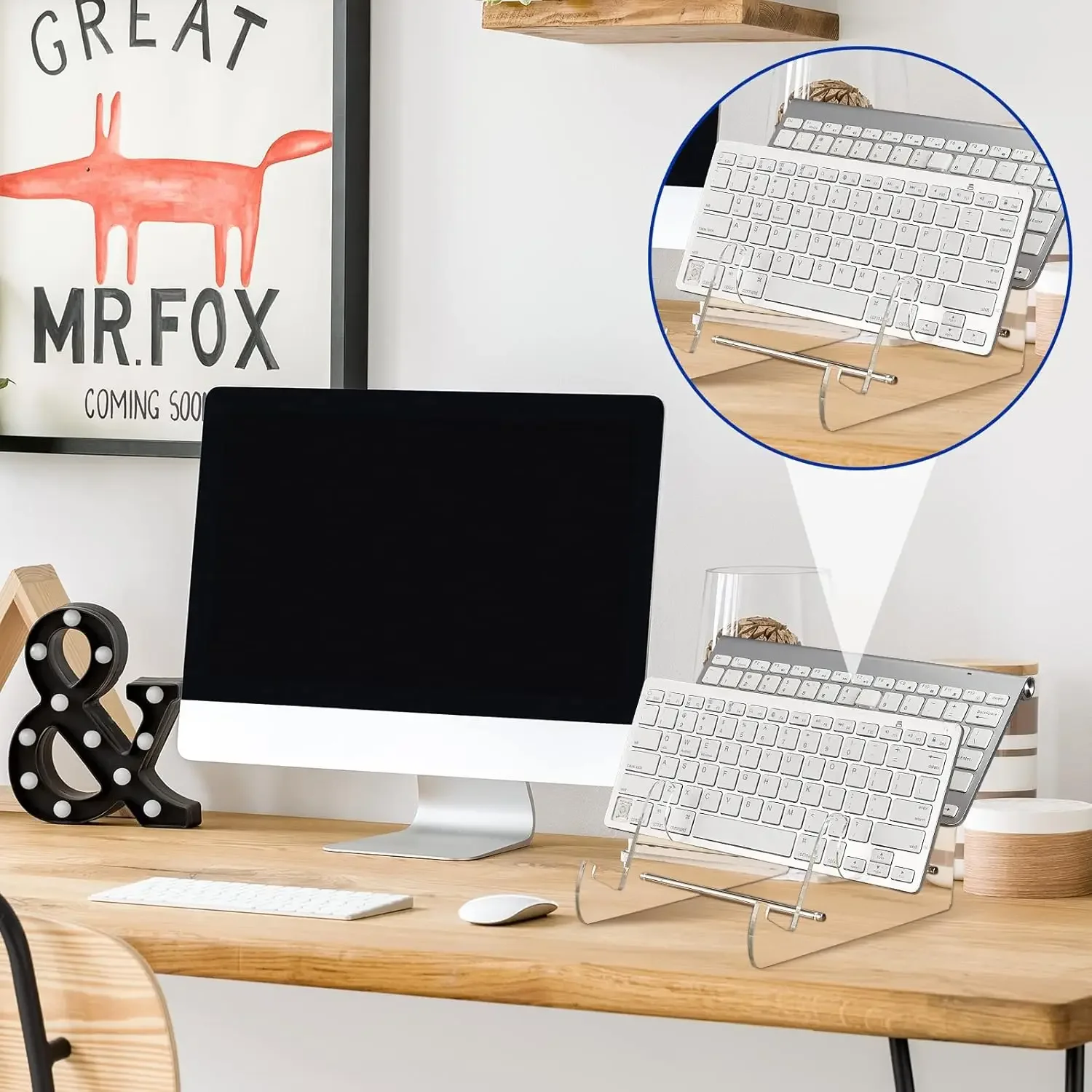 노트북 스탠드 Macbook 용 투명 아크릴 키보드 스탠드 HP 컴퓨터 기계 게임 키보드 홀더 레이어 랙 키보드 트레이