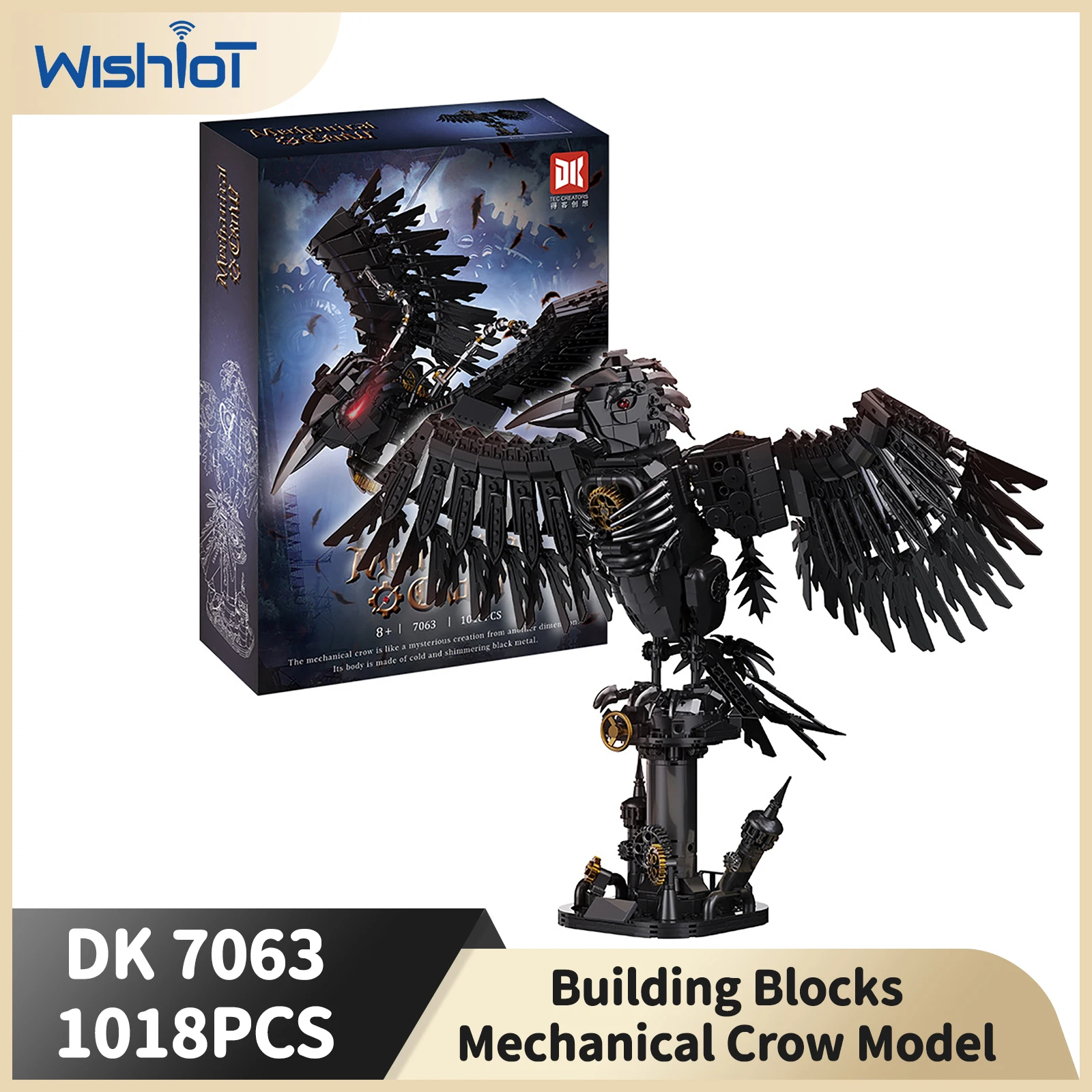 1018PCS Technical Mechanical Crow Building Blocks Animals MOC