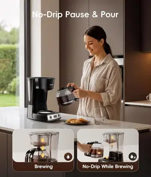 12-Cup Drip Coffee Maker with Electric Grinder, Programmable, Auto Shutoff, Pause & Pour 5