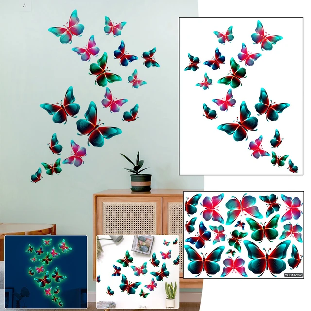 Cinema Box Led Light Glowing Butterfly Decorations Wall Ceiling Bedroom Stickers Decals Luminous Stickers of Kids _ - AliExpress Mobile