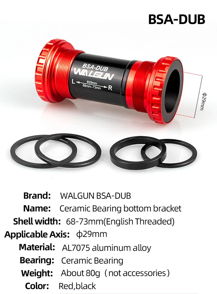 Description Picture 5 of itemBSA Threaded Bike Bottom Bracket Ceramic BSA24 BSA30 BSA29 MTB Road Bikes 24mm 30mm 29mm Bicycle Axle Road Bike Brackets Parts