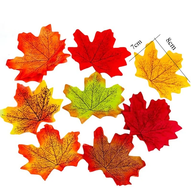 50/100/200 Pcs Artificial Maple Leaves – Autumn Silk Fall Leaves for Thanksgiving, Halloween, Christmas, Wedding & Home Décor 4