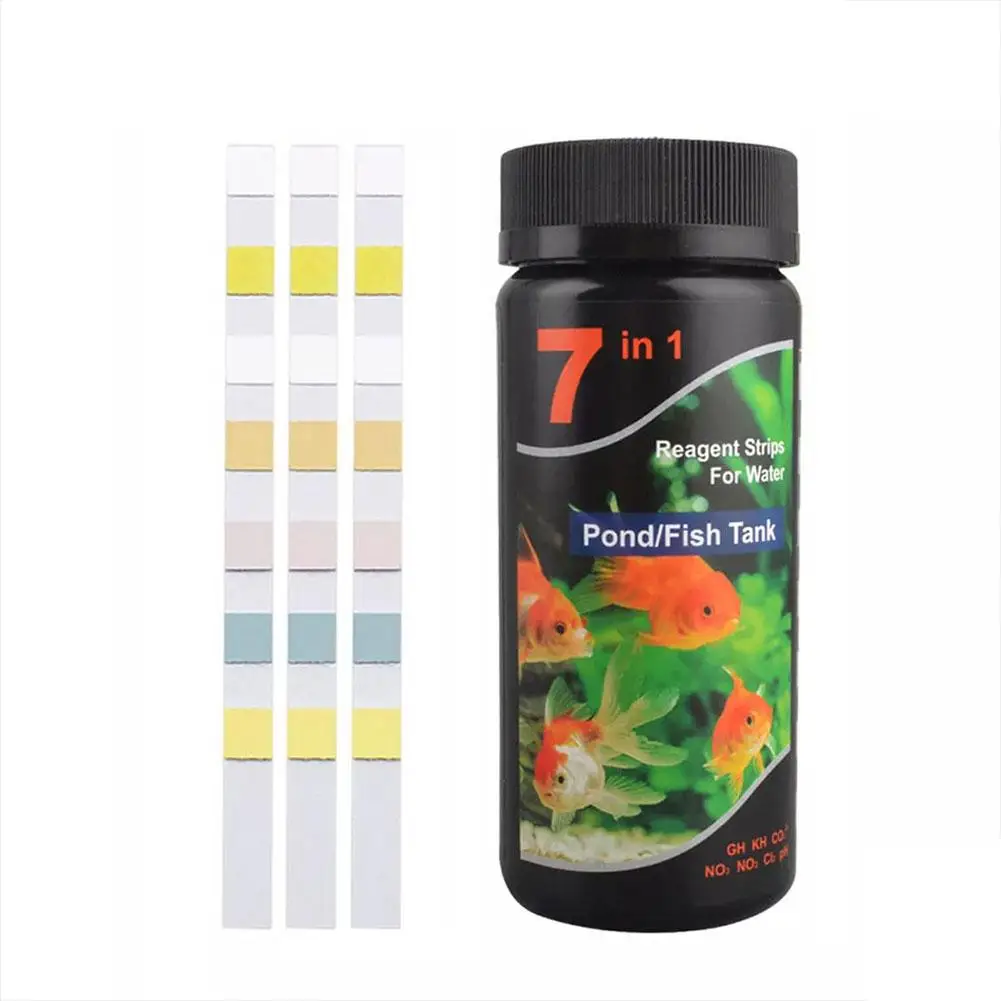 50/100Pcs 7in1 Aquarium Water Quality Testing Paper Pond Testing Water Tank Fish Supplies Quality Analysis Pape Aquarium Wa Y7K6