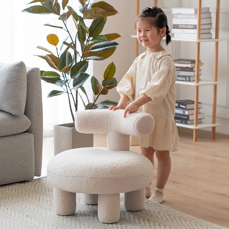 IHOME Lamb Cashmere Fabric Sofa Small Family Living Room Net Red Small Sofa Infantil Muebles Para Bebe Baby Kids Chair