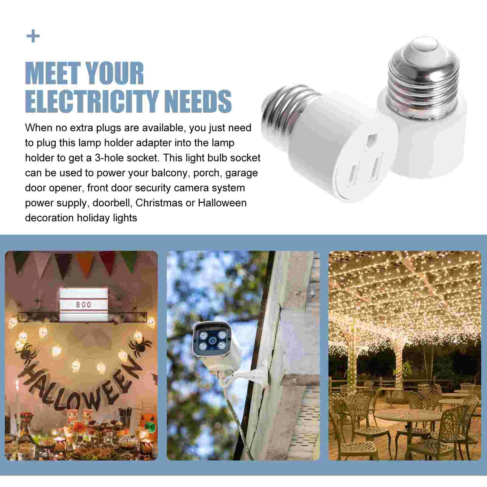 2 Pcs USB E27 Converter Bulb Light LED Bulbs Lightbulbs Abs Copper Socket Outlet Adapter led lights lamp holder lamp bulb holder socket converter lamp base lamp socket adapter led lamp base diy lighting accessories