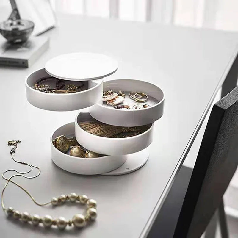Jewelry Organizer For Big And Small Jewelry 4-Tier Rotatable Modern Style Holder Home Decoration