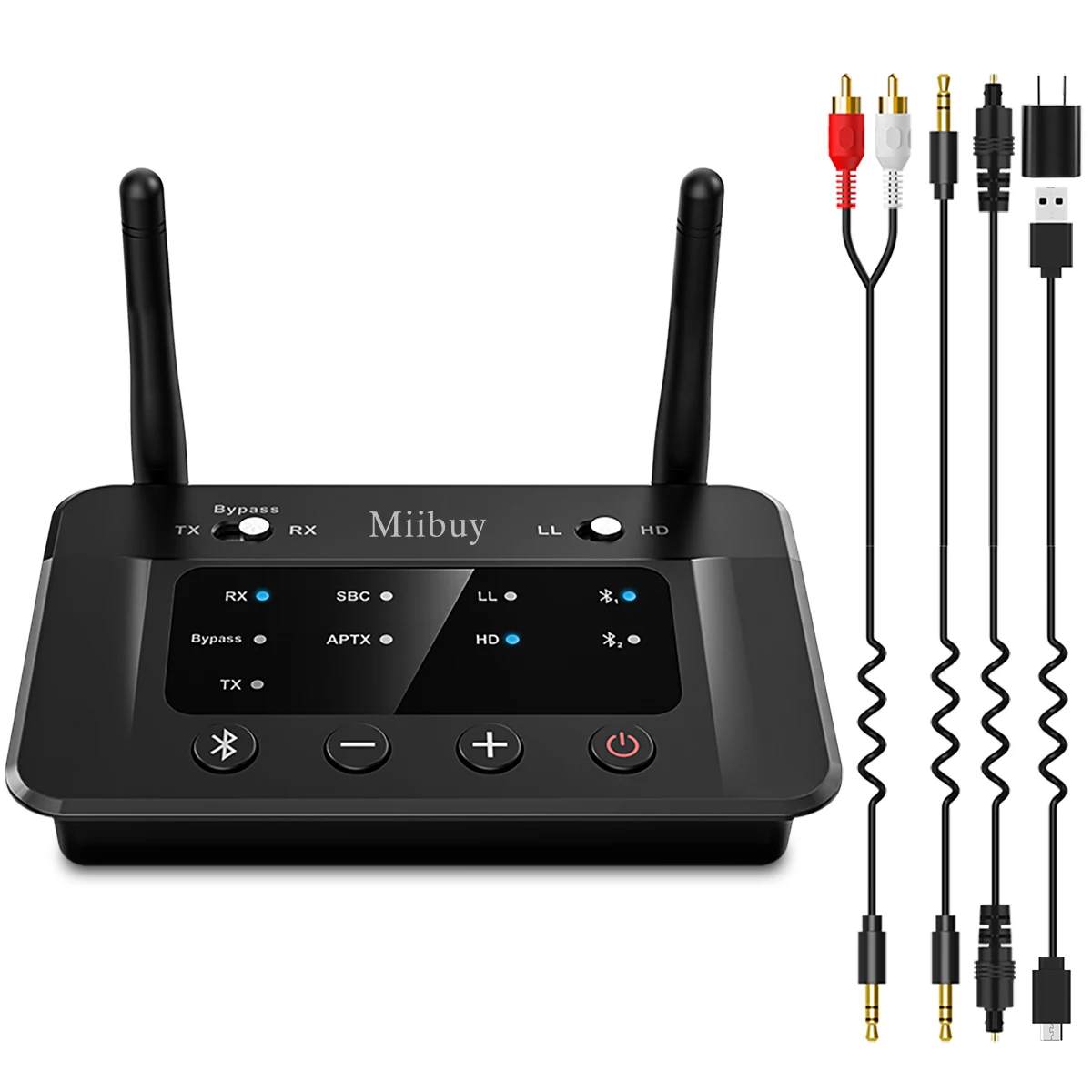 B03 Bluetooth 5.3 Transmitter Receiver TV Home Stereo Headphones aptX Low Latency HD Adapter Splitter RCA AUX 3.5mm Input/Output