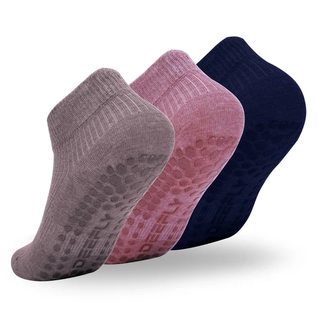 3 Pairs Deefly Solid Color Non Slip Ankle Socks For Women Soft