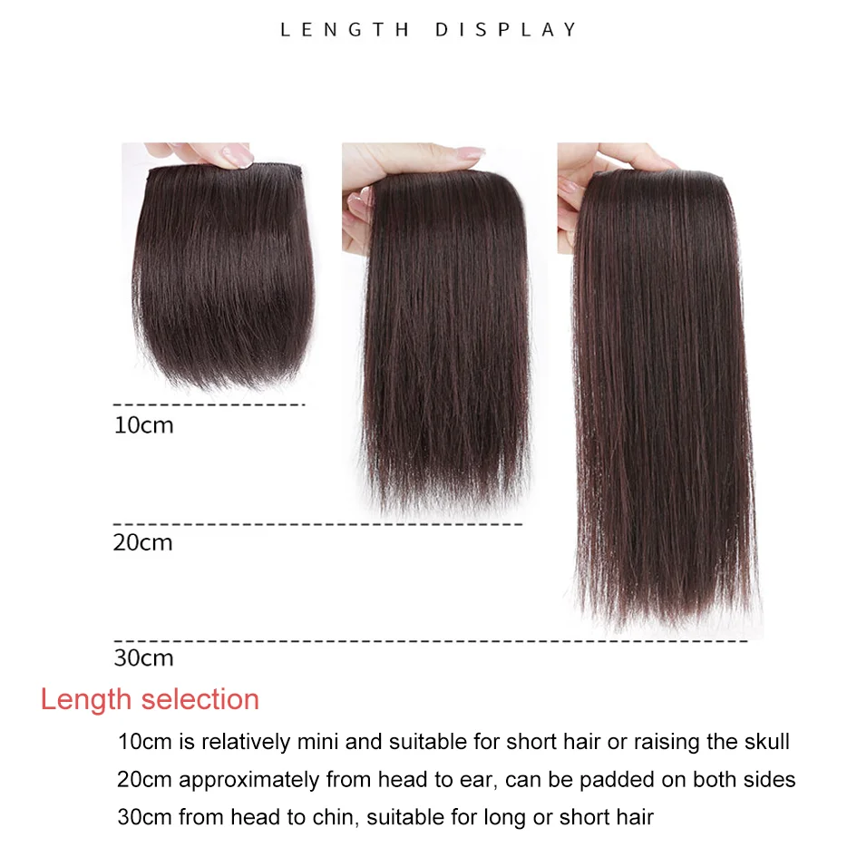 Synthetic 2 pieces/set of wig pads, hair extensions, opening and top replacement pieces, replacement artifact