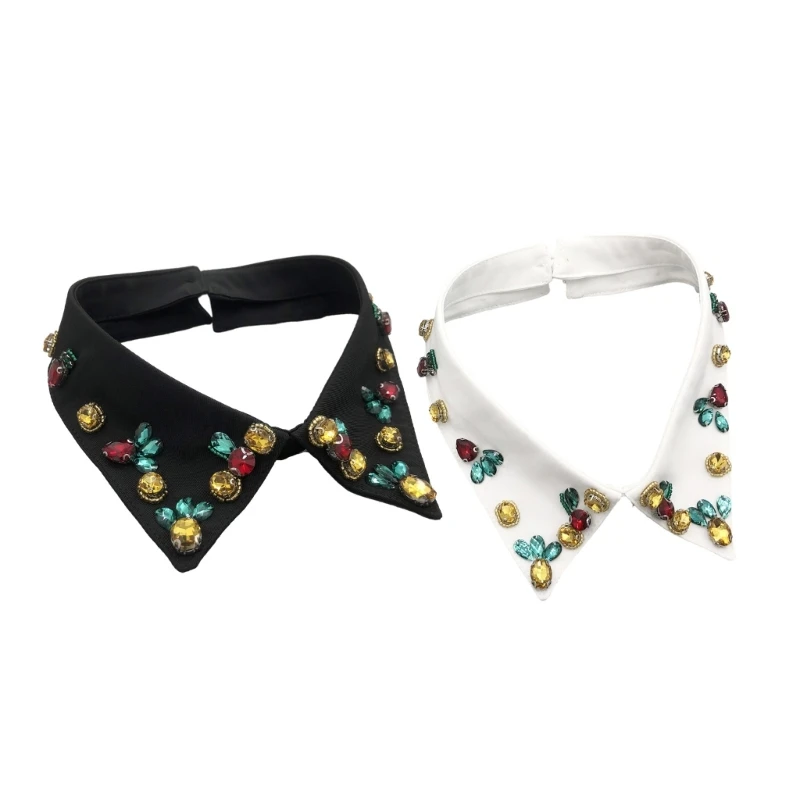 

Rhinestones Collar Girls Clothes Accessiory Women Collar Lapel Hand Beading