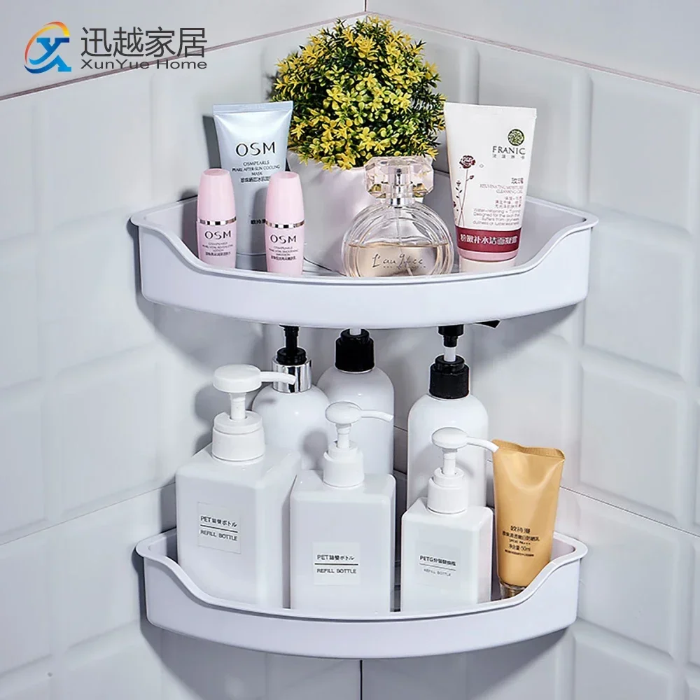 Shower Rack Corner Shelves Suction Cup Sticker Storage Cosmetic White  Holder Toilet Shampoo Basket Organizer Bathroom Accessorie