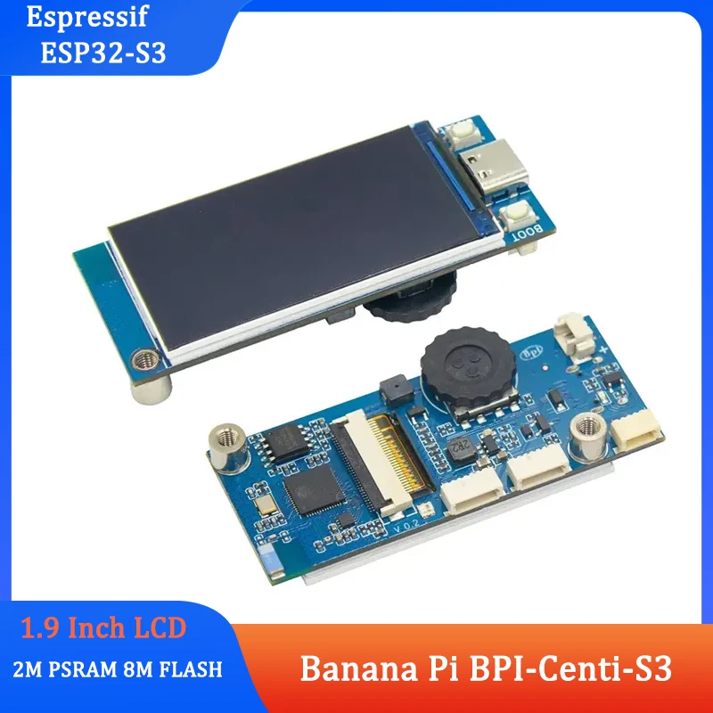 

Banana Pi BPI-Centi-S3 Xtensa 2M PSRAM 8M FLASH 2.4G WIFI BT Bluetooth Mesh Onboard 1.9-inch Color Screen Development Board