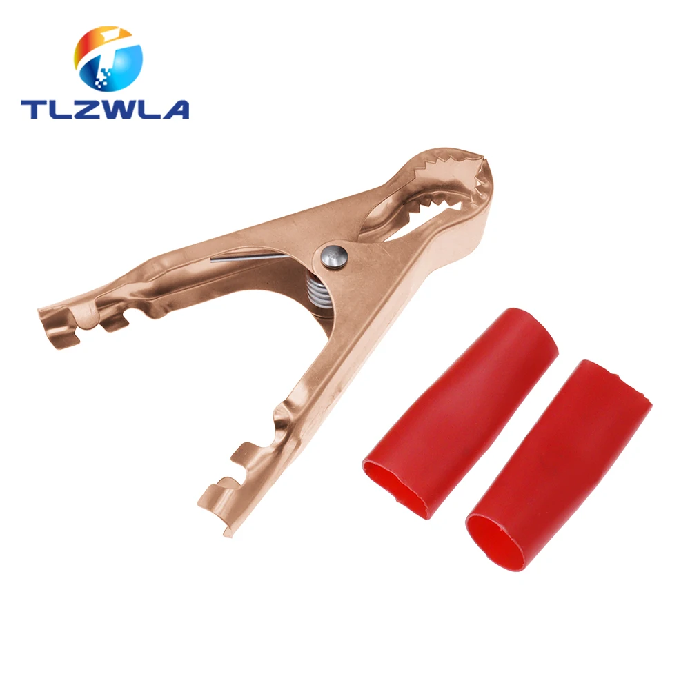 50A Red + Black 80mm Crocodile Car Caravan Van Battery Test Lead Clips 2Pcs Alligator Clips