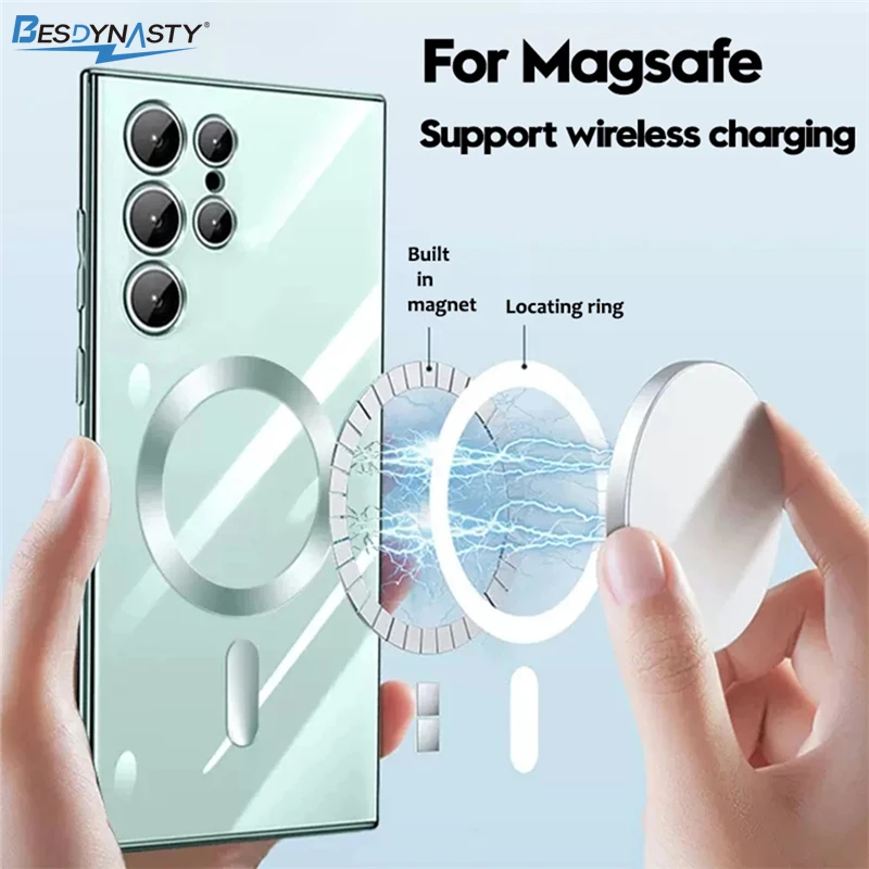 Luxury Plated Magnetic Soft Silicon Clear Phone Case