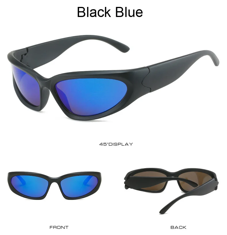 Marke Designer Steampunk Sonnenbrille Frau Retro Spiegel Sonnenbrille Weibliche Outdoor Sport Schwarz Shades Vintage Fahren Brillen – Detail 8