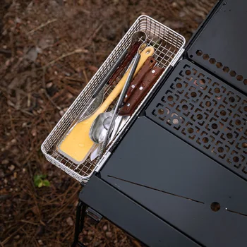 30x10x6.2cm Cleaning Side Rack Drain Basket Stainless Steel Mesh For IGT Table Camping Table Storage Basket Rust-resistant Tools