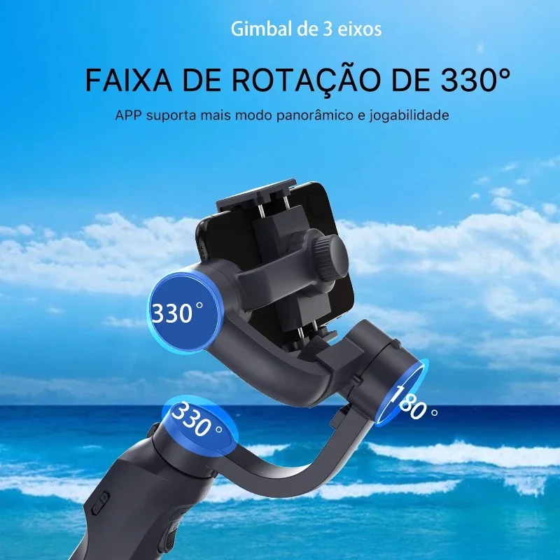 Gimbal Stabilizer 3 Axis For Smart Phones APP supported Face tracking Wheel Zooming Auto Shot Panoramic Photos